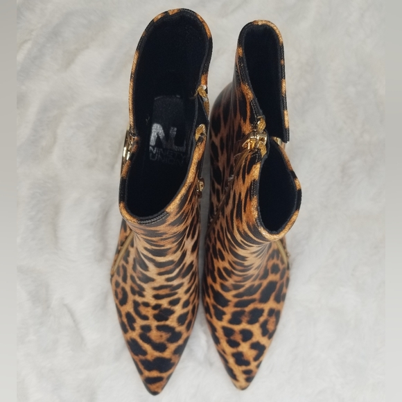 NWOT Ninety Union Leopard Print Ankle Boot Heels - Picture 5 of 5